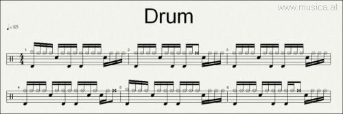 Damit auch Schlaginstrumente korrekt dargestellt werden enthält MC Score eine Drummap-Bibliothek. Mit dem Drummap wird die Zuordnung des MIDI-Klangs mit dem gewünschten Notenkopf und der Notenhöhe definiert. Die Standardbibliothek kann beliebig verändert und erweitert werden.