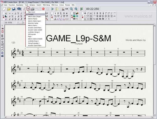 Einzelstimmen werden mit einem Mausklick aus der Partitur erstellt. MC Score verwaltet die Partituren und alle dazugehörenden Einzelstimmen eines Songs. Änderungen in der Partitur werden automatisch auch in den Einzelstimmen nachgeführt und gehen nicht vergessen. 